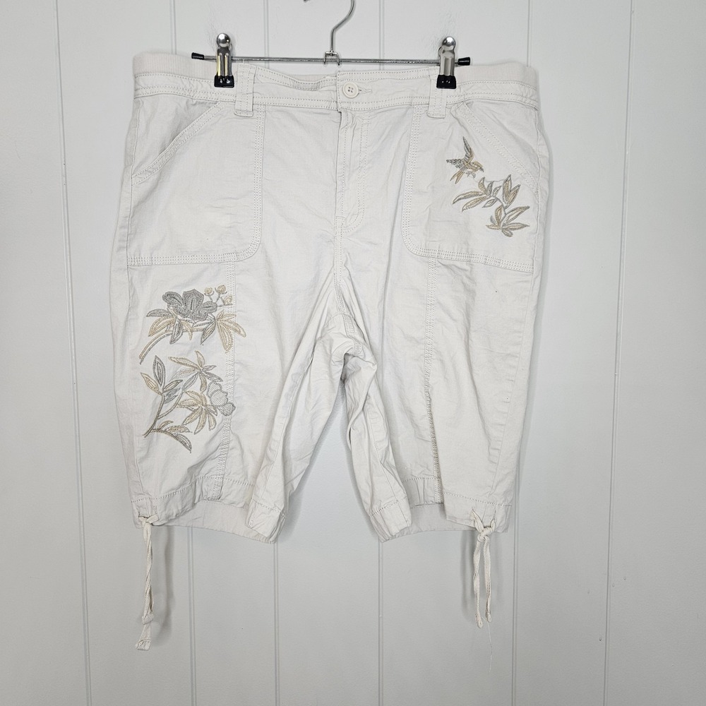 St Johns Bay Bermuda Shorts Pockets Ties On Legs Size 12